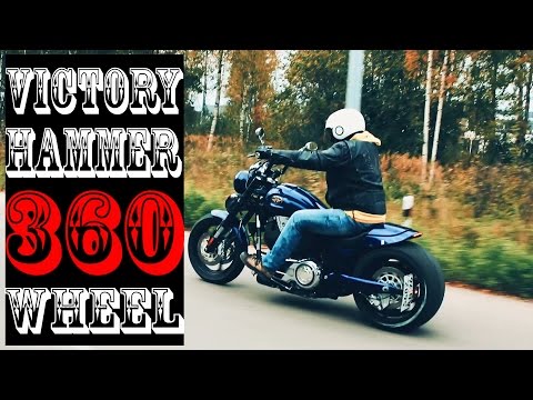 Видео: Victory Hammer c 360 мм колесом, чоппер, кастом #МОТОЗОНА №15