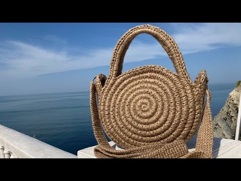 Видео: 🍀Круглая сумка из джута🍀 сумка-ракушка🍀 round knitted bag