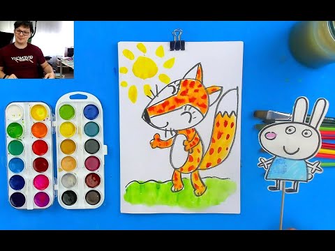 Видео: Рисуем ЛИСУ красками с РыбаКит