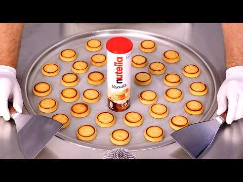 Видео: АСМР | Как приготовить массивное печенье с Нутеллой и роллы с мороженым | Сытно и вкусно