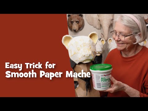 Видео: Сделайте папье-маше гладким с помощью затирки для гипсокартона
