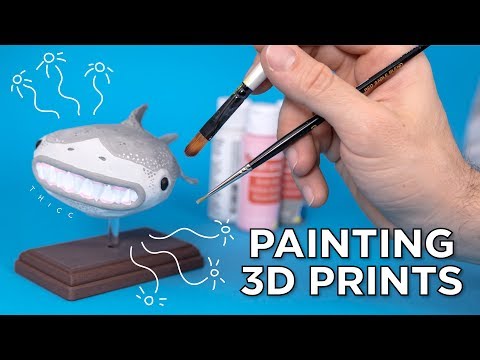 Видео: Рисование 3D-принтов дешёвой акриловой краской // 3D-сканирование, печать и рисование большой шир...