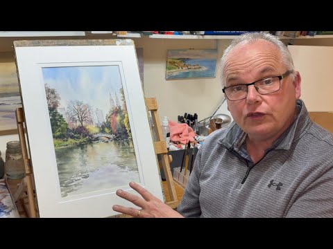 Видео: Как нарисовать акварелью отражение в воде осеннего Центрального парка | Простое пошаговое руковод...