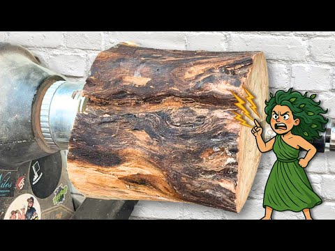 Видео: Мать-природа не была добра к этому дереву. Я, ТАК И БЫЛА! Токарная чаша из торцевого зерна