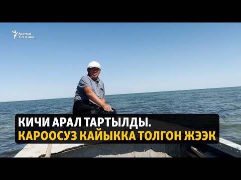 Видео: Кичи Арал тартылды. Кароосуз кайыкка толгон жээк