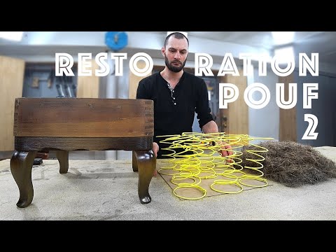 Видео: Restoration furniture Episode 2. Реставрация старинного пуфа (банкетки) DIY