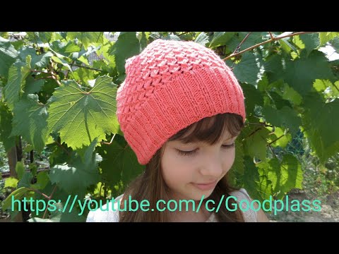 Видео: Шапка спицами Вязание по кругу узор Звездочки в шахматном порядке. Knitting(Hobby).