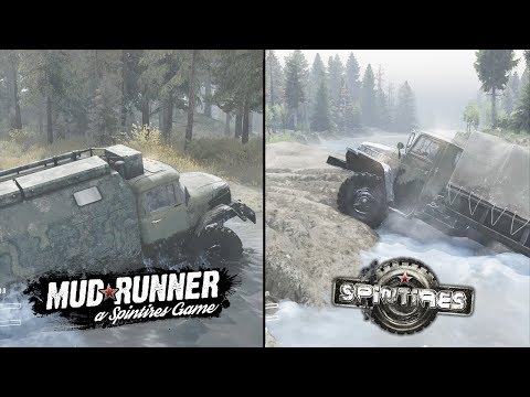 Видео: Spintires: Mudrunner против Spintires (сравнение / comparison)