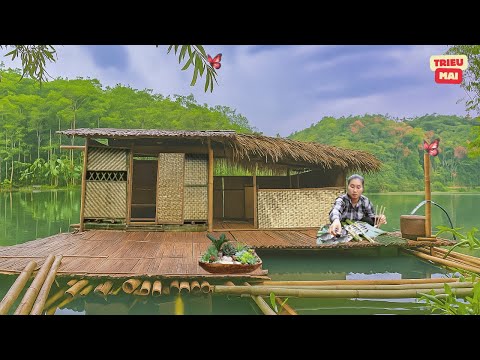 Видео: Строительство плавучей бамбуковой кухни | Рыбалка и гриль на озере