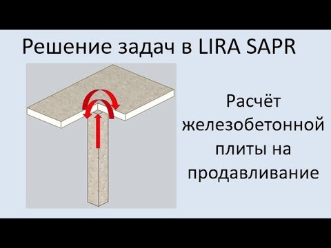 Видео: Расчёт железобетонной плиты на продавливание в Lira Sapr