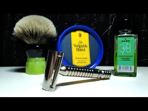 Видео: Бритьё. Т станок RazoRock Wunderbar V1, Alpa 378, Yaqi Mojito 24 mm, мыло De Vergulde Hand, Rimei