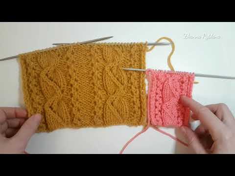 Видео: Узор спицами "Ажурные жгуты". Элемент узора для французской кофточки. Вязание спицами.