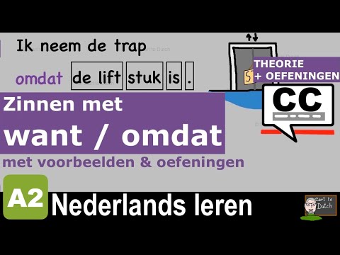 Видео: NT2 A2 B1 Want & Omdat (потому что) - Waarom? - Упражнения - Нидерландский язык - 1.2 #learndutch