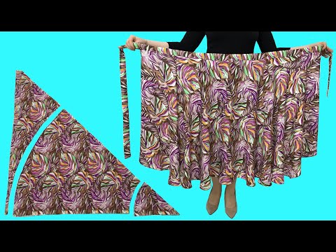 Видео: Как сделать юбку с запахом и узлом сбоку 💜💛💚