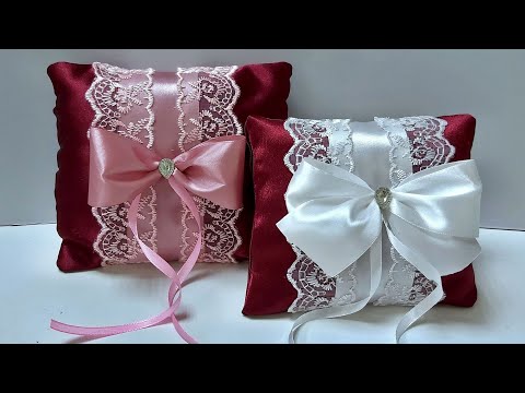 Видео: Бордовая подушечка для колец мастер класс