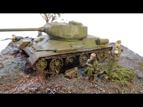 Видео: ДИОРАМА С Т-34 И ДЕСАНТНИКАМИ | Diorama with T-34 and paratroopers.