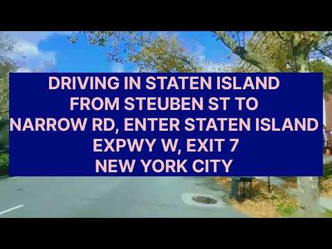 Видео: На машине по Статен-Айленду: от Steuben до Narrow Road, въезжайте на Staten Island EXPWY, съезд 7...