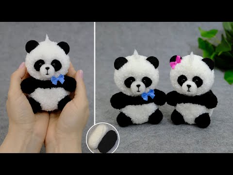 Видео: Очень люблю панд😍Сделала себе пандочку из  помпонов🐼Как сделать идеальный помпон из пряжи🧶