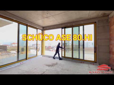 Видео: SCHUCO ASE 80.HI, RAL монтаж на алуминиево плъзгане с повдигане с нисък праг от КАТИНА 2000 !