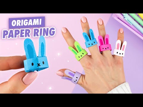 Видео: Оригами КОЛЬЦО Зайчик из бумаги | Origami Paper Rabbit Ring