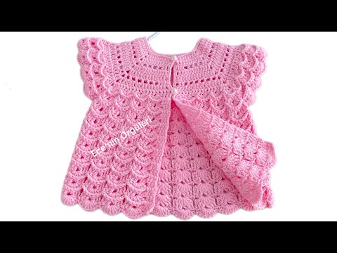 Видео: Розовый сахарный жилет крючком для малышей / 6-12 месяцев
