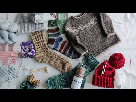 Видео: ВЛОГ 1/24 Готовые работы: носки, шапка, "Пряничный" лопапейса, перчатки. Пряжа в носочную коробочку
