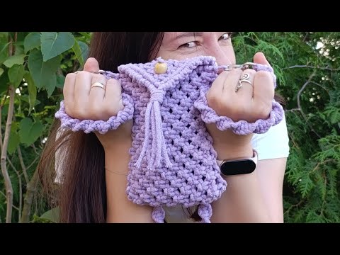 Видео: Сумочка для телефона с закрывающимся верхом 