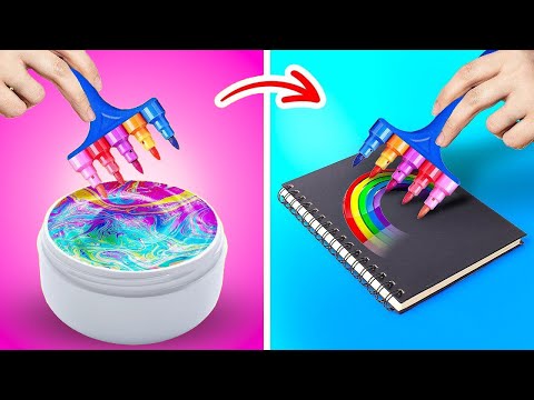 Видео: НОВЫЕ ЛАЙФХАКИ ДЛЯ РОДИТЕЛЕЙ! Классный художественный челлендж | Советы по выживанию от 123 GO!