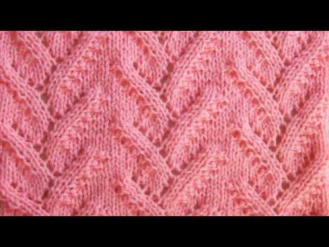 Видео: Ажурный узор Веточки Вязание спицами 334