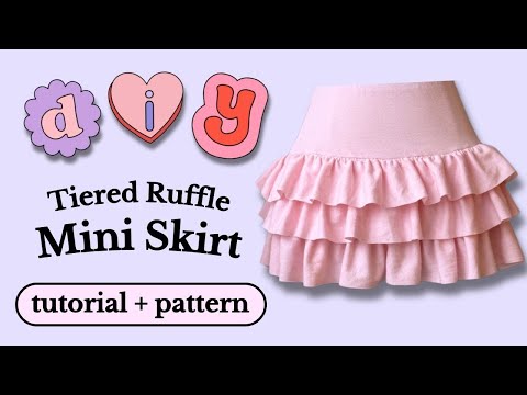 Видео: Мастер-класс по шитью юбки с воланами ~ с выкройкой