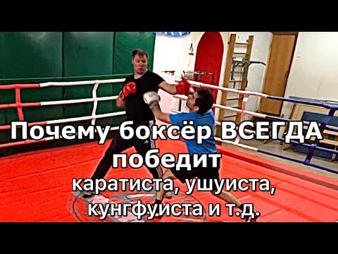 Видео: Боксёр ВСЕГДА победит каратиста, ушуиста и т.д.