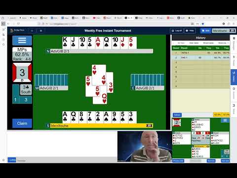 Видео: Еженедельный бесплатный мгновенный турнир Over My Shoulder 220 BBO