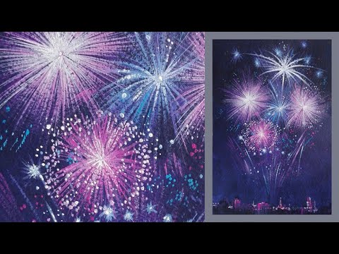 Видео: Уроки рисования. Как рисовать салют. Пишем салют.