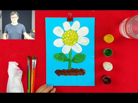 Видео: Рисуем РОМАШКУ с РыбаКит / Детский сад ГУАШЬ 4+
