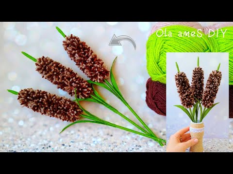 Видео: 💖 Красиво Просто Быстро ☀️ КАМЫШ из Пряжи Интересным Способом - Вам Понравится - Поделки из Пряжи