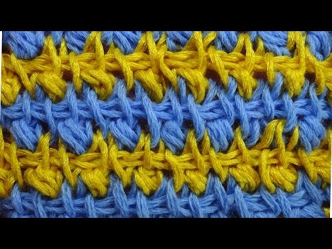 Видео: Двухцветный узор Tunisian crochet pattern  50