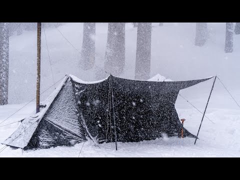 Видео: Одиночный поход в сильный снегопад | Горячая палатка и снежная метель