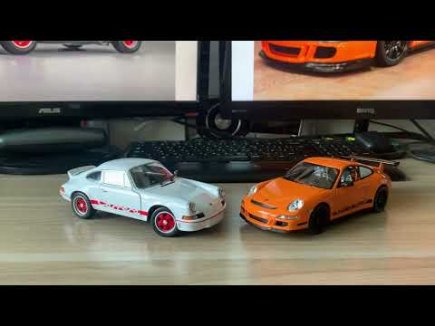 Видео: Обзор моделей Porsche 911 Carrera RS 2.7 и GT3 RS от Welly в масштабе 1/24