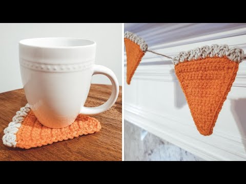 Видео: Гирлянда из тыквенных пирогов / подставки под торт — мастер-класс по вязанию крючком (проекты на ...