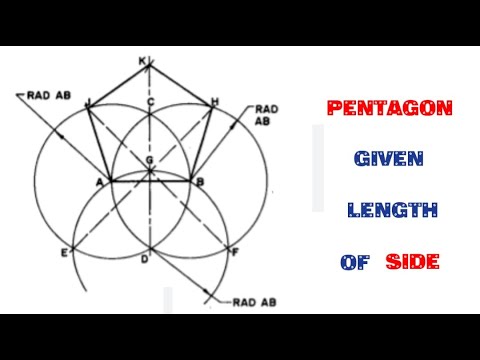 Видео: КАК НАРИСОВАТЬ ПРАВИЛЬНЫЙ ПЕНТАГОН ПО ДЛИНЕ СТОРОНЫ ||Геометрическое построение
