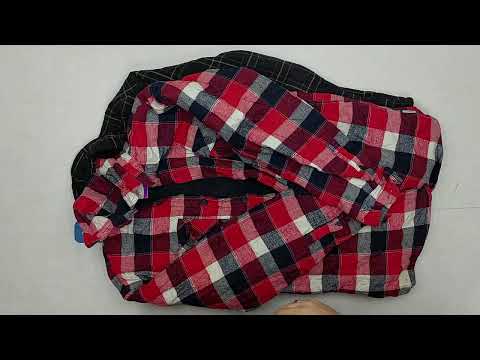 Видео: 40651 Рубашки мужские фланель на мех подкладе, 1пак, camicie flanele imbotito, секонд (extra) оптом