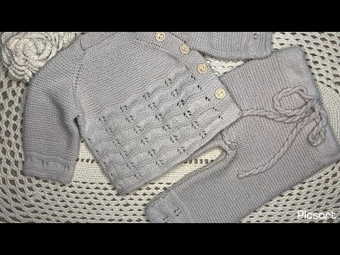 Видео: МК Вязание костюма для детей от 0 до 3 месяцев. 4 часть( мк кофточки)