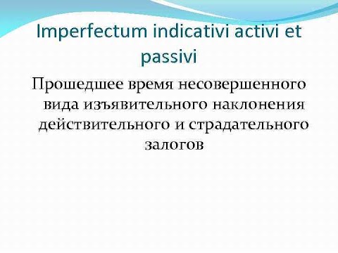 Видео: Imperfectum indicativi латинских глаголов