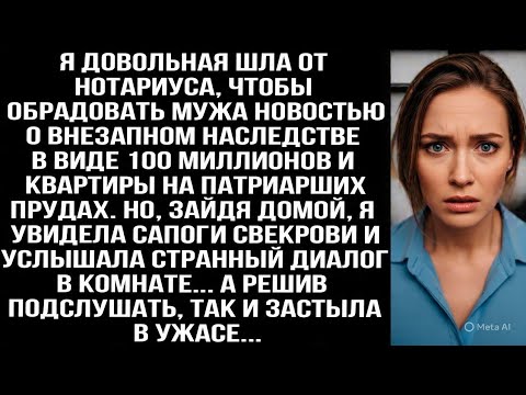 Видео: Шла от нотариуса с наследством в 100 млн, но дома подслушала разговор мужа со свекровью и онемела...
