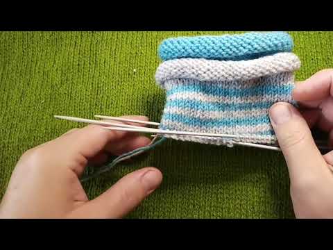 Видео: Манжета для носка с закрученным краем.