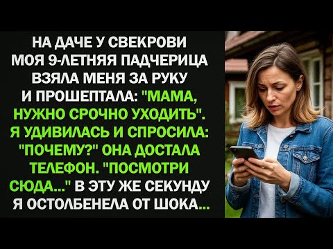 Видео: На даче свекрови моя 9-летняя падчерица взяла меня за руку： ＂Мама, нужно срочно уходить!＂
