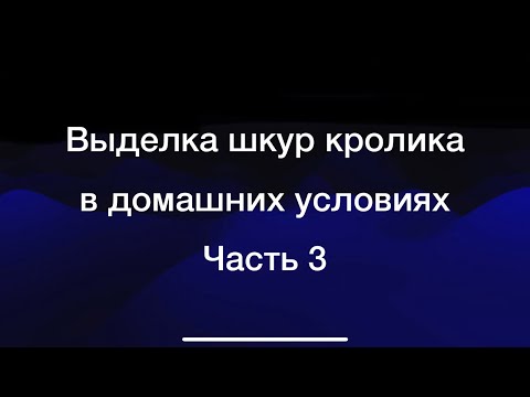 Видео: Выделка шкур кролика-3