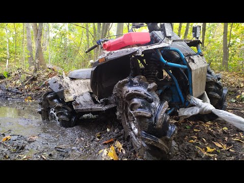 Видео: Самодельный квадроцикл с двигателем от ОКИ, тест в тяжелом бездорожье. Часть первая