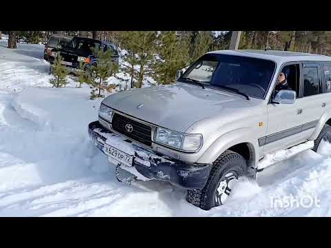 Видео: Как едет по глубокому снегу Тойота Ленд Круизер 80 4,5