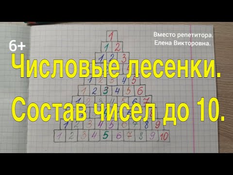 Видео: Числовая лесенка. Состав чисел первого десятка. Как работать с числовыми лесенками?